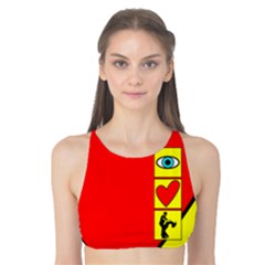 I Love Zouk Tank Bikini Top by cglightNingART