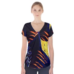 Cryptography Of The Planet 2 Short Sleeve Front Detail Top by bestdesignintheworld