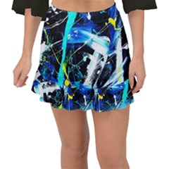 My Brain reflecrion 1/1 Fishtail Mini Chiffon Skirt