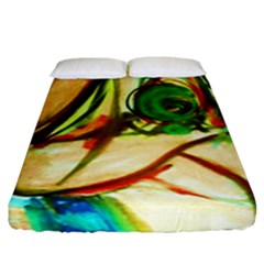Girl In A Blue Tank Top Fitted Sheet (king Size) by bestdesignintheworld