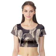 Jurisprudence - Gustav Klimt Short Sleeve Crop Top