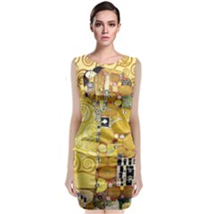 The Embrace - Gustav Klimt Sleeveless Velvet Midi Dress by Valentinaart