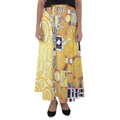 The Embrace - Gustav Klimt Flared Maxi Skirt by Valentinaart