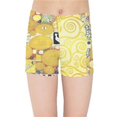 The Embrace - Gustav Klimt Kids Sports Shorts by Valentinaart