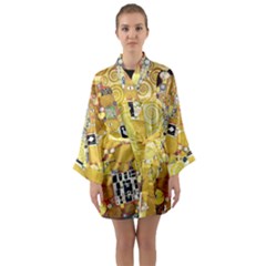 The Embrace - Gustav Klimt Long Sleeve Kimono Robe by Valentinaart