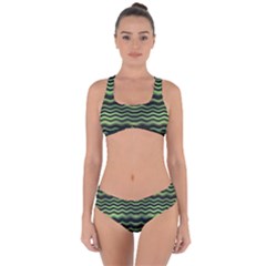 Modern Wavy Stripes Pattern Criss Cross Bikini Set