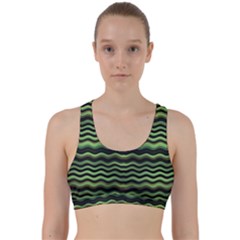 Modern Wavy Stripes Pattern Back Weave Sports Bra by dflcprints