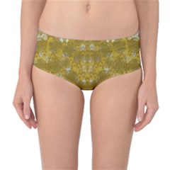 Golden Stars In Modern Renaissance Style Mid-waist Bikini Bottoms by pepitasart