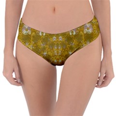 Golden Stars In Modern Renaissance Style Reversible Classic Bikini Bottoms by pepitasart