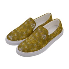 Golden Stars In Modern Renaissance Style Women s Canvas Slip Ons by pepitasart