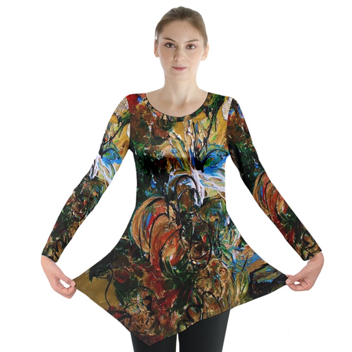 Flowers And Mirror Long Sleeve Tunic 