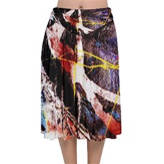 Egg In The Duck   Needle In The Egg 4 Velvet Flared Midi Skirt