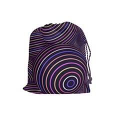 Abtract Colorful Spheres Drawstring Pouches (Large) 