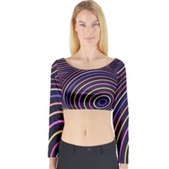 Abtract Colorful Spheres Long Sleeve Crop Top