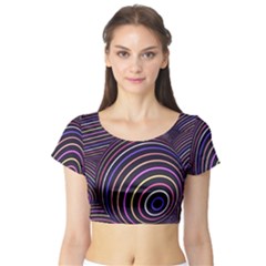 Abtract Colorful Spheres Short Sleeve Crop Top by Modern2018