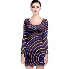 Abtract Colorful Spheres Long Sleeve Bodycon Dress