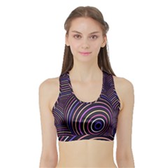 Abtract Colorful Spheres Sports Bra with Border