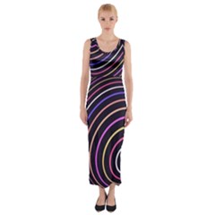 Abtract Colorful Spheres Fitted Maxi Dress