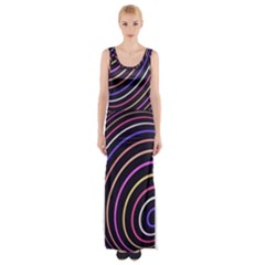 Abtract Colorful Spheres Maxi Thigh Split Dress