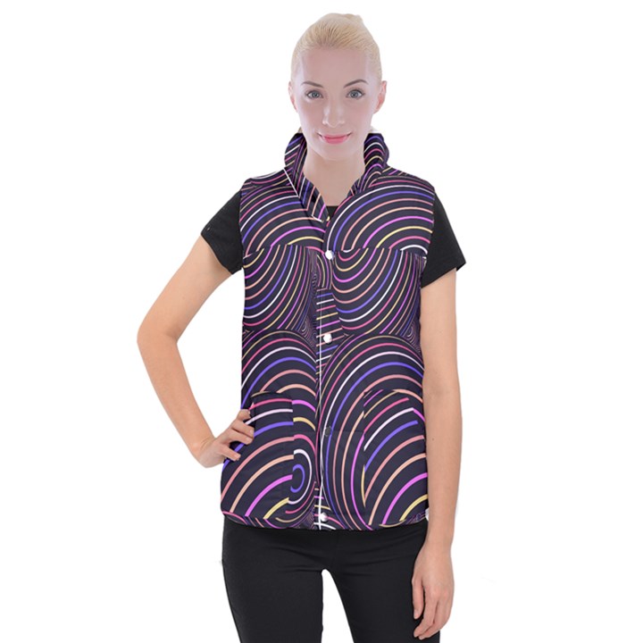 Abtract Colorful Spheres Women s Button Up Vest