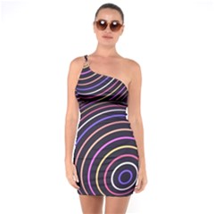 Abtract Colorful Spheres One Soulder Bodycon Dress