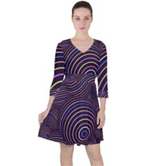 Abtract Colorful Spheres Ruffle Dress