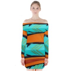 Abstract Art Artistic Long Sleeve Off Shoulder Dress