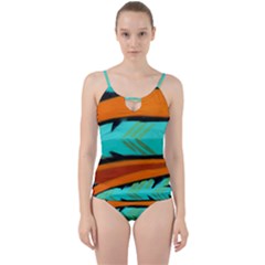 Abstract Art Artistic Cut Out Top Tankini Set