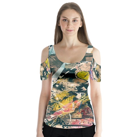 Abstract Art Berlin Butterfly Sleeve Cutout Tee  by Modern2018