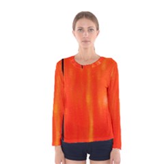 Abstract Orange Women s Long Sleeve Tee