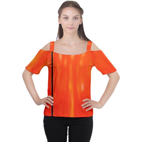 Abstract Orange Cutout Shoulder Tee by Modern2018