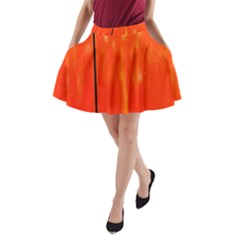 Abstract Orange A-line Pocket Skirt