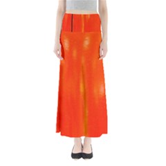 Abstract Orange Full Length Maxi Skirt by Modern2018