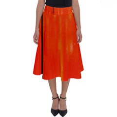 Abstract Orange Perfect Length Midi Skirt
