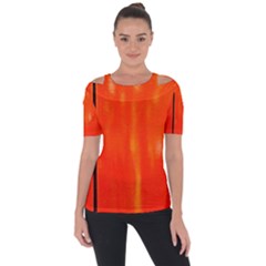 Abstract Orange Short Sleeve Top