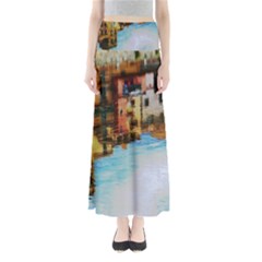 Architecture Art Blue Full Length Maxi Skirt by Modern2018