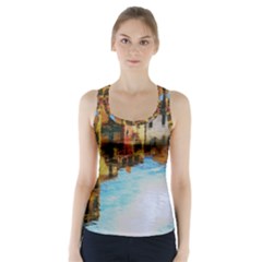 Architecture Art Blue Racer Back Sports Top by Modern2018