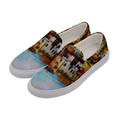 Architecture Art Blue Women s Canvas Slip Ons by Modern2018