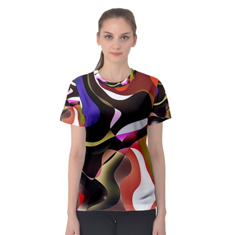 Abstract Full Colour Background Women s Sport Mesh Tee by Modern2018