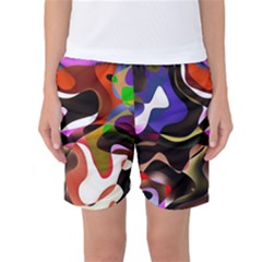 Abstract Full Colour Background Women s Basketball Shorts by Modern2018