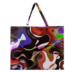 Abstract Full Colour Background Zipper Large Tote Bag by Modern2018