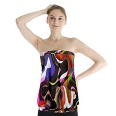 Abstract Full Colour Background Strapless Top