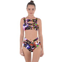 Abstract Full Colour Background Bandaged Up Bikini Set 