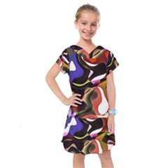 Abstract Full Colour Background Kids  Drop Waist Dress by Modern2018