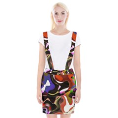 Abstract Full Colour Background Braces Suspender Skirt