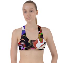 Abstract Full Colour Background Criss Cross Racerback Sports Bra by Modern2018