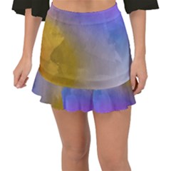 Abstract Smooth Background Fishtail Mini Chiffon Skirt