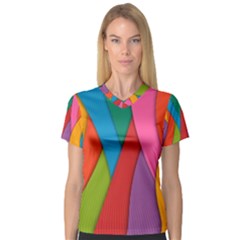 Abstract Background Colrful V-Neck Sport Mesh Tee