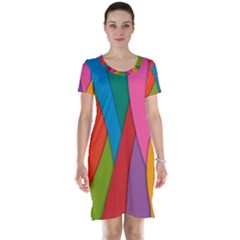 Abstract Background Colrful Short Sleeve Nightdress
