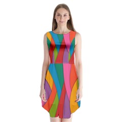 Abstract Background Colrful Sleeveless Chiffon Dress   by Modern2018